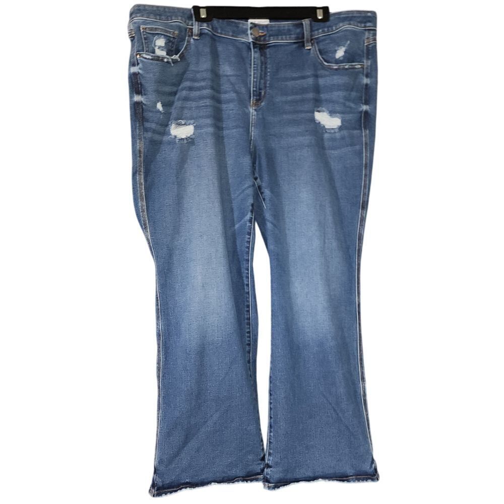 Lane Bryant Flare Leg Jeans Distressed Denim Flared Plus Size 24